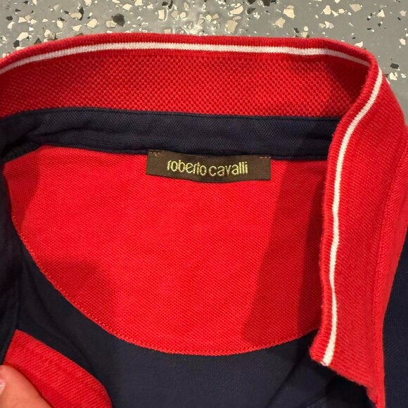 Roberto Cavalli navy and red polo shirt - Picture 4 of 4